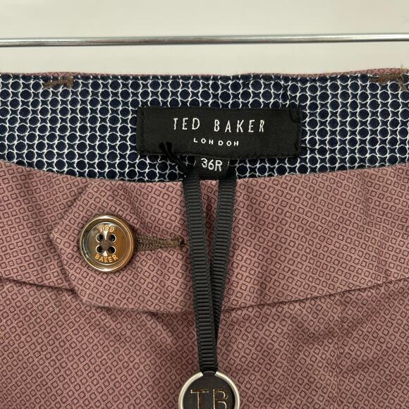 Ted Baker London MMT Sidonii Slim Fit Printed Chino Pink Men's 36R - Picture 3 of 5